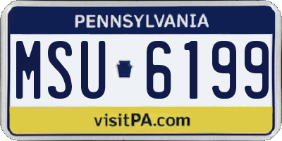 PA license plate MSU6199