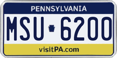 PA license plate MSU6200