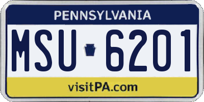 PA license plate MSU6201