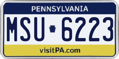 PA license plate MSU6223