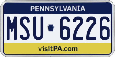 PA license plate MSU6226