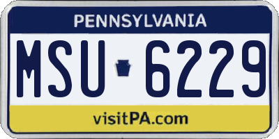 PA license plate MSU6229