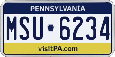 PA license plate MSU6234