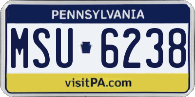 PA license plate MSU6238