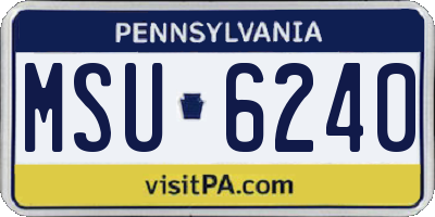 PA license plate MSU6240