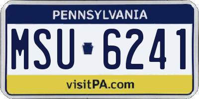 PA license plate MSU6241
