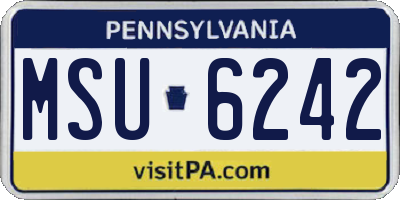 PA license plate MSU6242