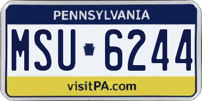PA license plate MSU6244
