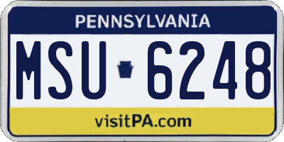 PA license plate MSU6248
