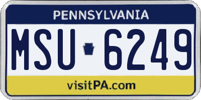 PA license plate MSU6249
