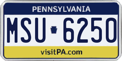 PA license plate MSU6250