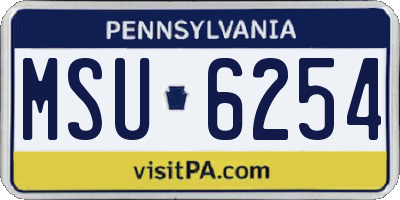 PA license plate MSU6254
