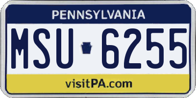 PA license plate MSU6255