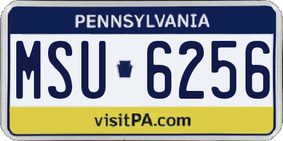 PA license plate MSU6256