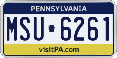 PA license plate MSU6261