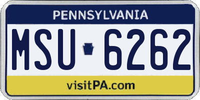 PA license plate MSU6262