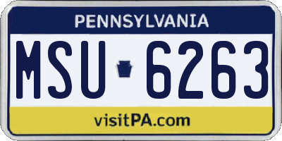 PA license plate MSU6263