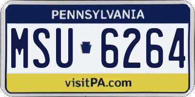 PA license plate MSU6264