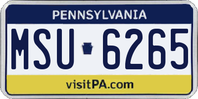 PA license plate MSU6265