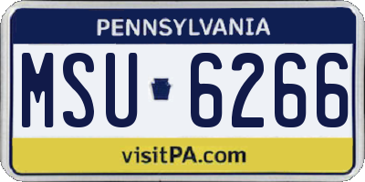 PA license plate MSU6266