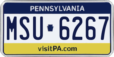 PA license plate MSU6267