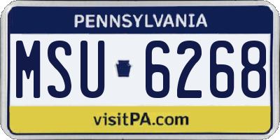 PA license plate MSU6268