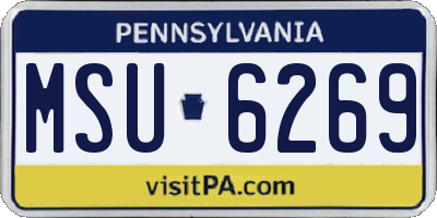 PA license plate MSU6269