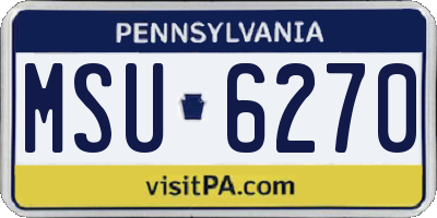 PA license plate MSU6270
