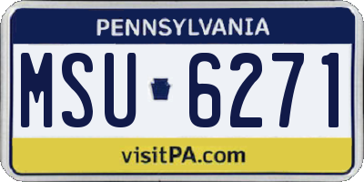 PA license plate MSU6271