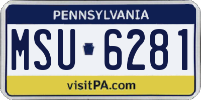 PA license plate MSU6281