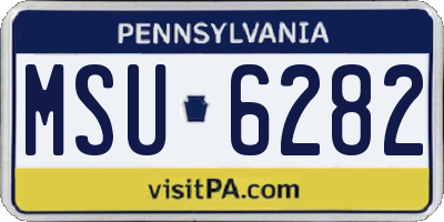 PA license plate MSU6282