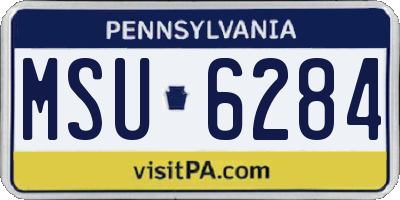 PA license plate MSU6284