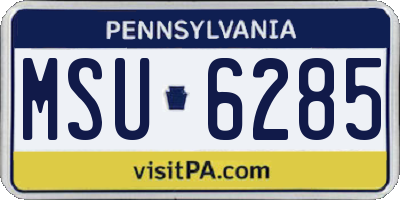 PA license plate MSU6285