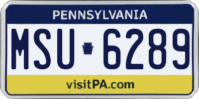 PA license plate MSU6289