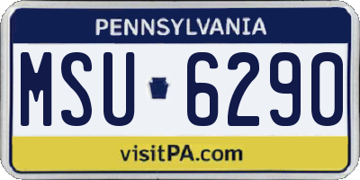 PA license plate MSU6290