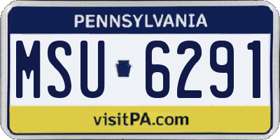PA license plate MSU6291