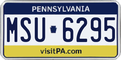 PA license plate MSU6295