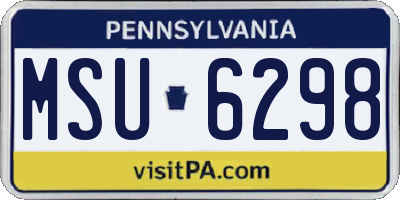 PA license plate MSU6298