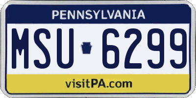 PA license plate MSU6299