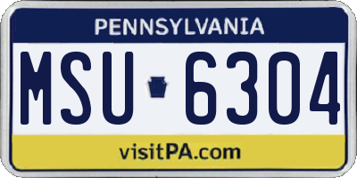 PA license plate MSU6304