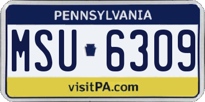 PA license plate MSU6309