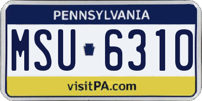 PA license plate MSU6310