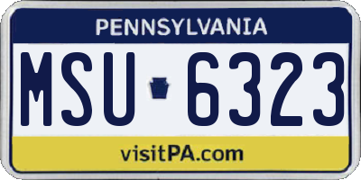 PA license plate MSU6323