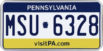 PA license plate MSU6328
