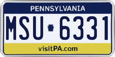 PA license plate MSU6331