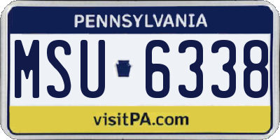 PA license plate MSU6338