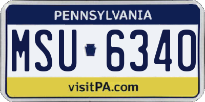 PA license plate MSU6340