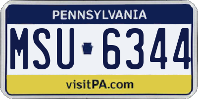 PA license plate MSU6344
