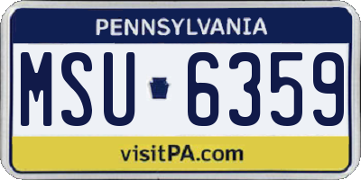 PA license plate MSU6359