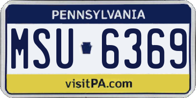 PA license plate MSU6369